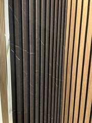 Panou Riflaj WPC Premium DurON – Pietra Nero Marble | 2900 x 160 mm | Pure Core